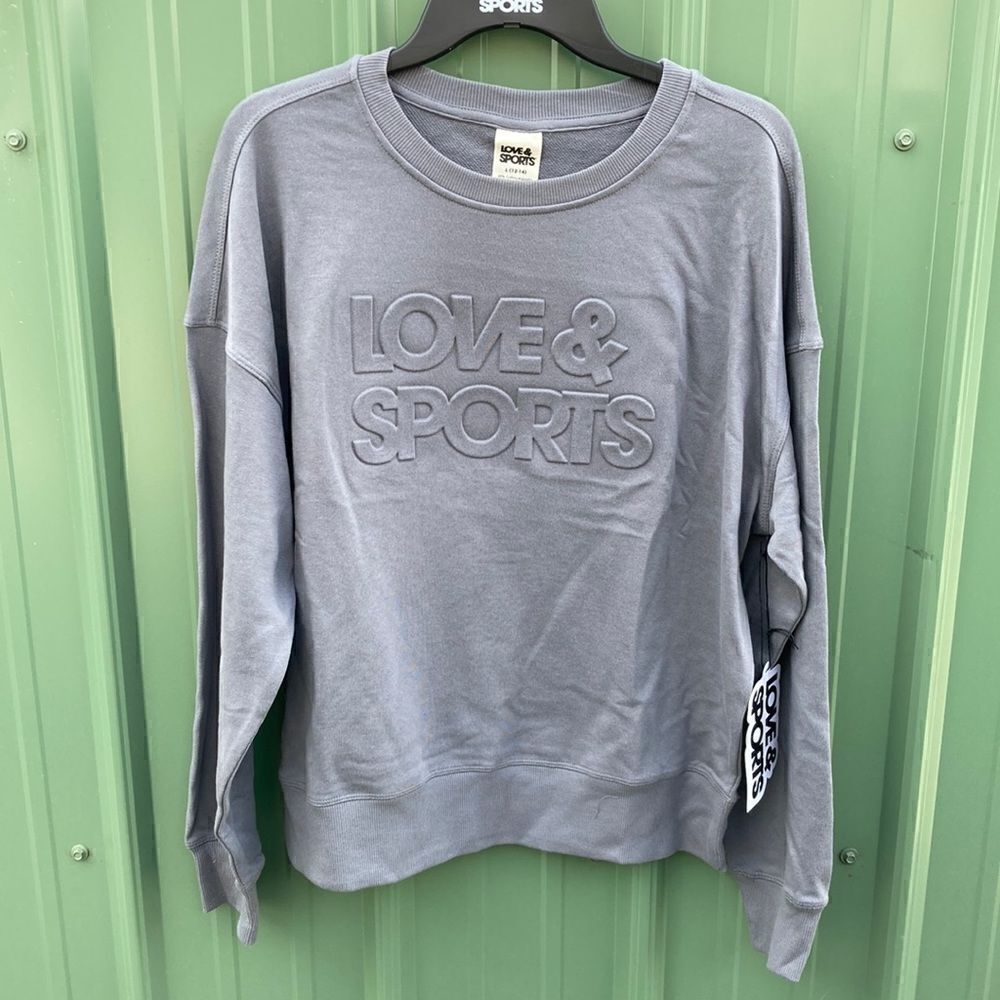 Women’s Graphic Love & Sports Sweatshirt Top Shirt Size L